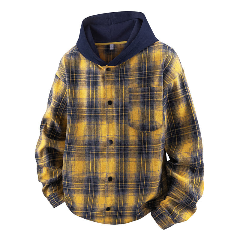 Herren Hemdjacke Lässig Kapuzenjacke Karomuster Warm - BerlinGlamour