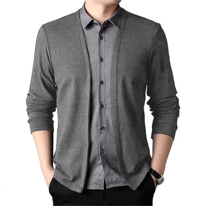 Herren Cardigan Strukturiert Offene Kanten Modern