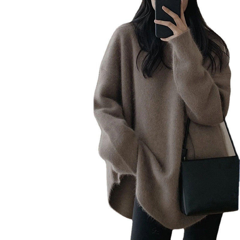 Damen Pullover Oversized Weich Großzügig Modern