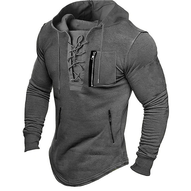 Herren Kapuzenpullover mit Schnürdetail Modern Style