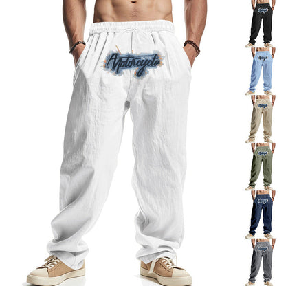 Herren Freizeithose Elastisch Mit Logo Aufdruck Casual