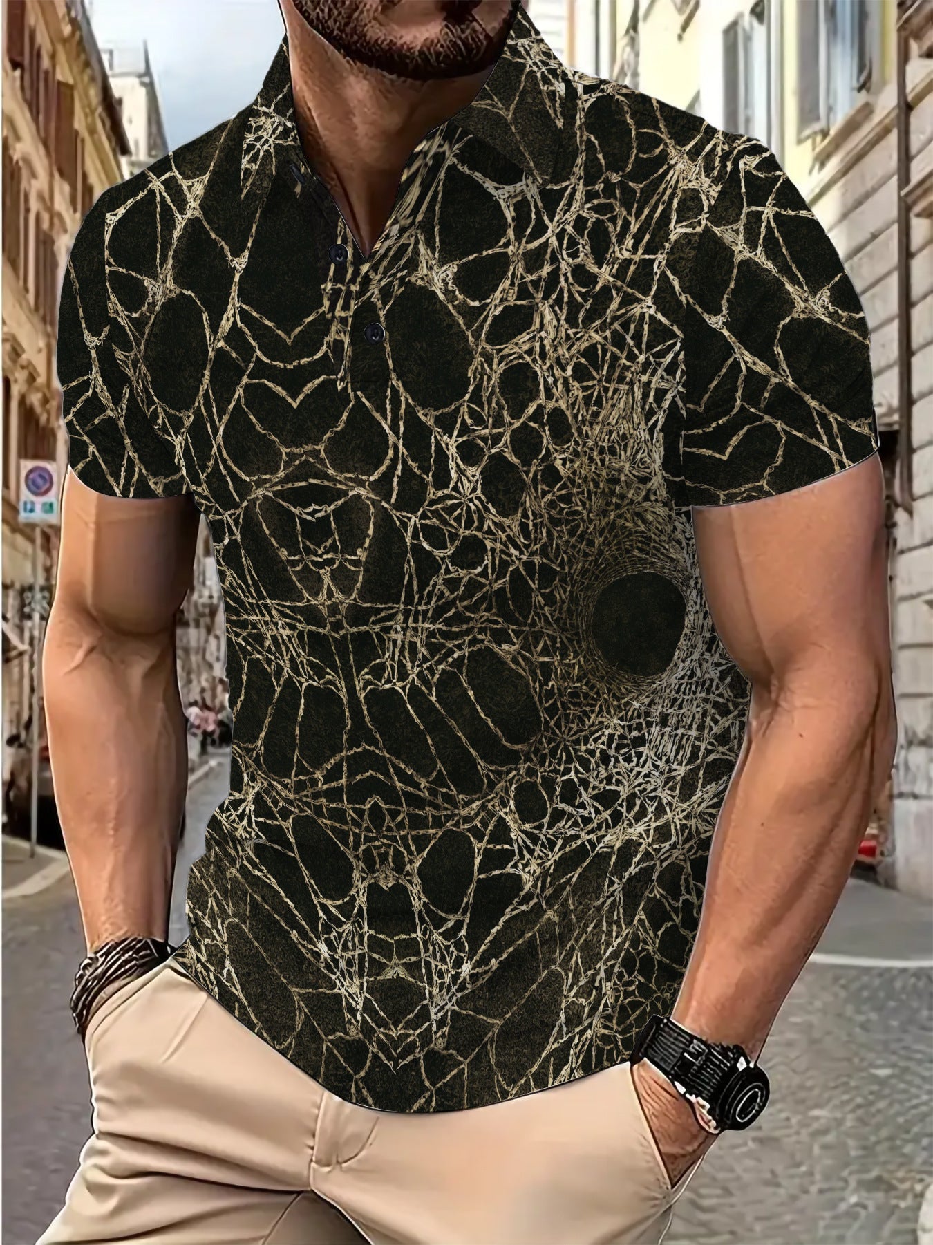 Herren Poloshirt Netzdesign Elegant Berlin Style
