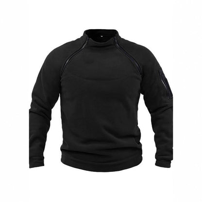 Herren Fleece-Hoodie Warm mit Reißverschluss und Hochkragen
