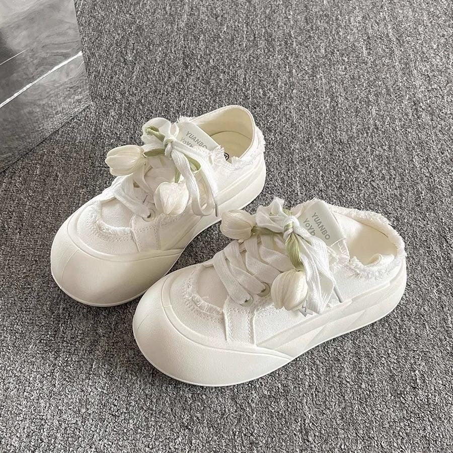 Damen Sneaker Trendig Florale Schnürsenkel Moderne Schuhe