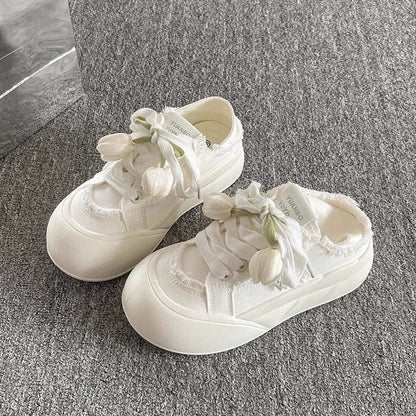 Damen Sneaker Trendig Florale Schnürsenkel Moderne Schuhe