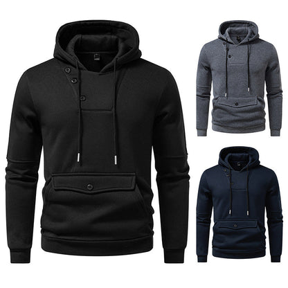 Herren Kapuzenpullover Modern mit Knöpfen Trendy