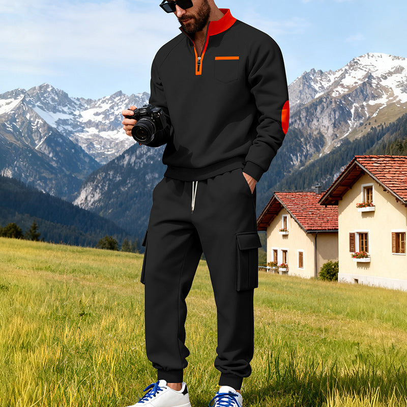 Herren Sport Hoodie Set mit Taschen und Jogginghose