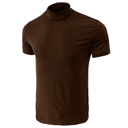 Herren T-Shirt Kurzarm Elastisch Hochkragen Modern
