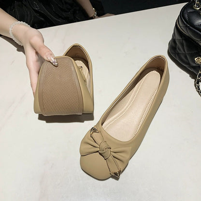 Damen Ballerinas Weich Bequem Schleifen Detail Elegante Schuhe