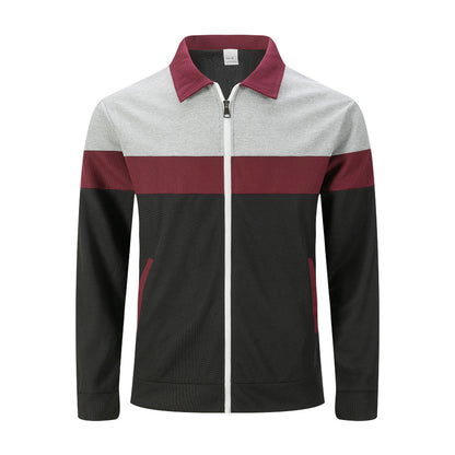 Herren Freizeitjacke Modern mit Kontraststreifen Reißverschluss