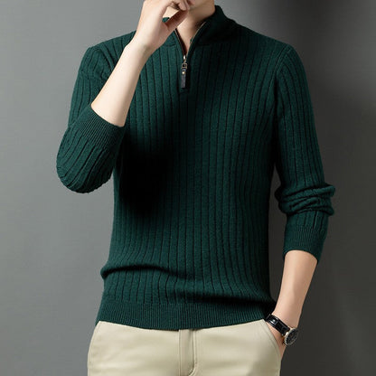 Herren Pullover Modern Stehkragen Rippmuster Trendy