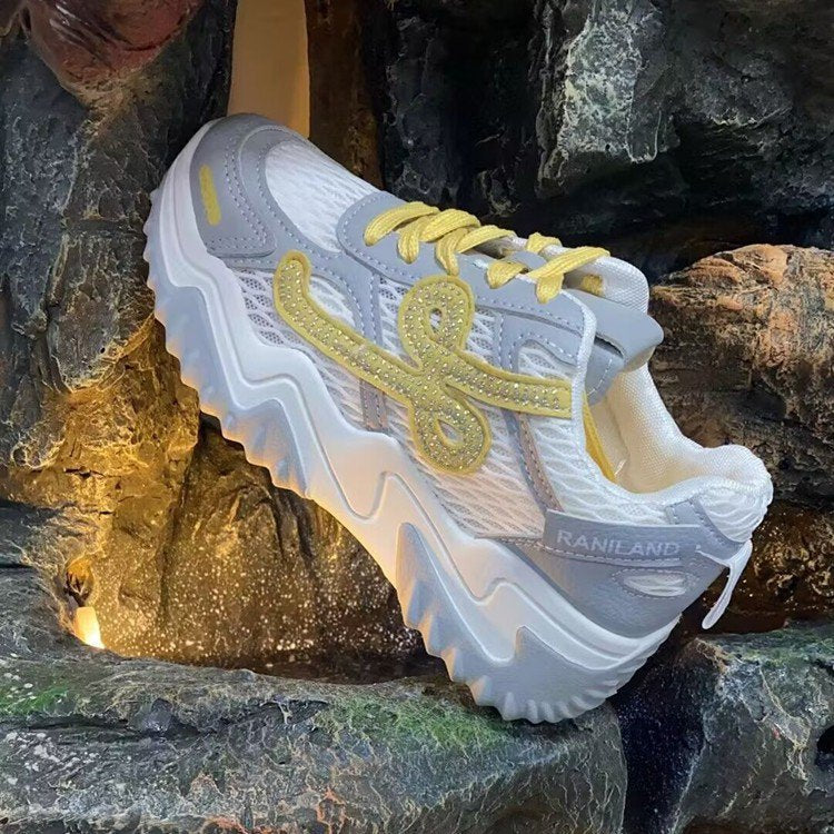 Damen Sneaker Glitzernde Akzente Atmungsaktiv Sportlich