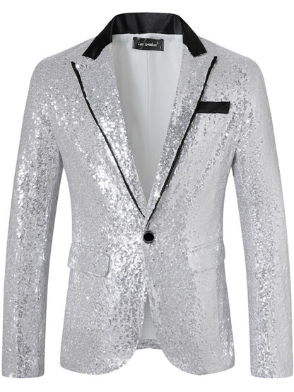 Paillettenblazer Herren Glamour Jacke Glitzer
