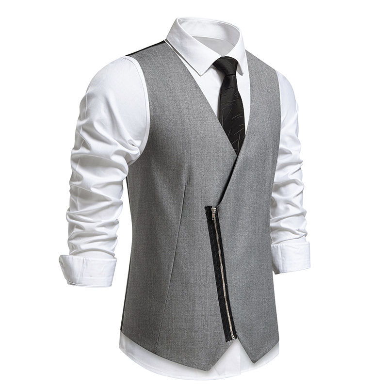 Herren Anzugweste Elegant Modern Reißverschluss