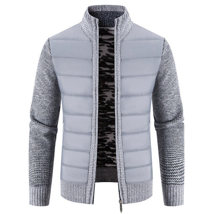 Herren Steppjacke Hybride Strickdesign Moderne Winterjacke