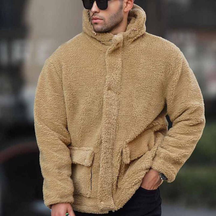 Herren Fleecejacke Lässig Warm mit Innenfutter und Taschen