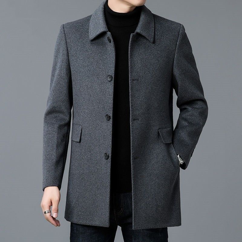 Herren Wollmantel Klassisch Elegant mit Revers und Taschen - BerlinGlamour