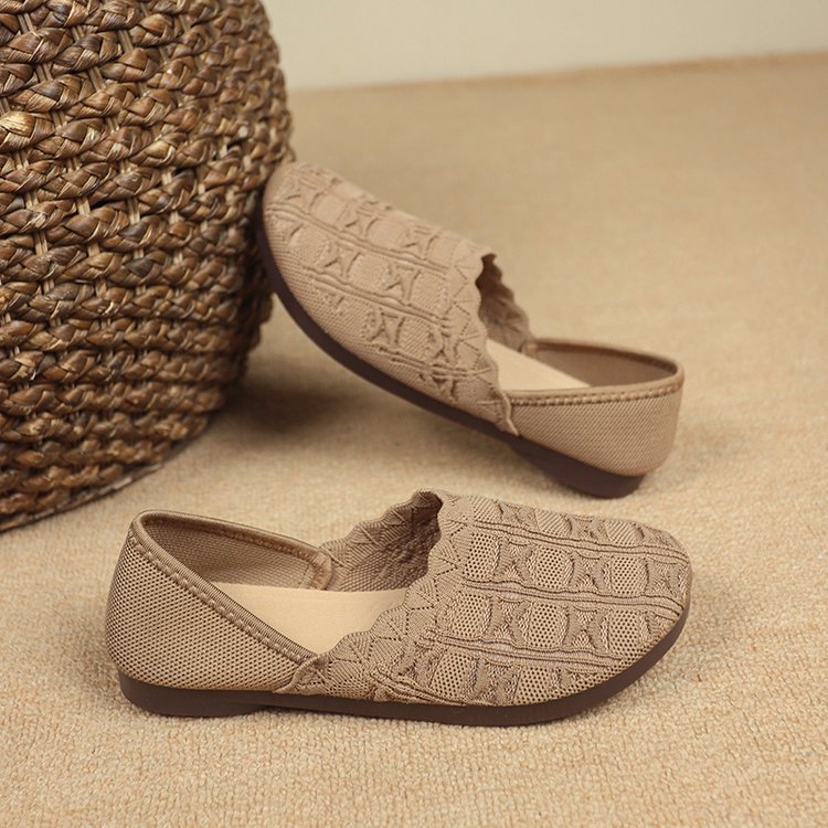 Damen Ballerinas Bequem Strickdesign Modisch