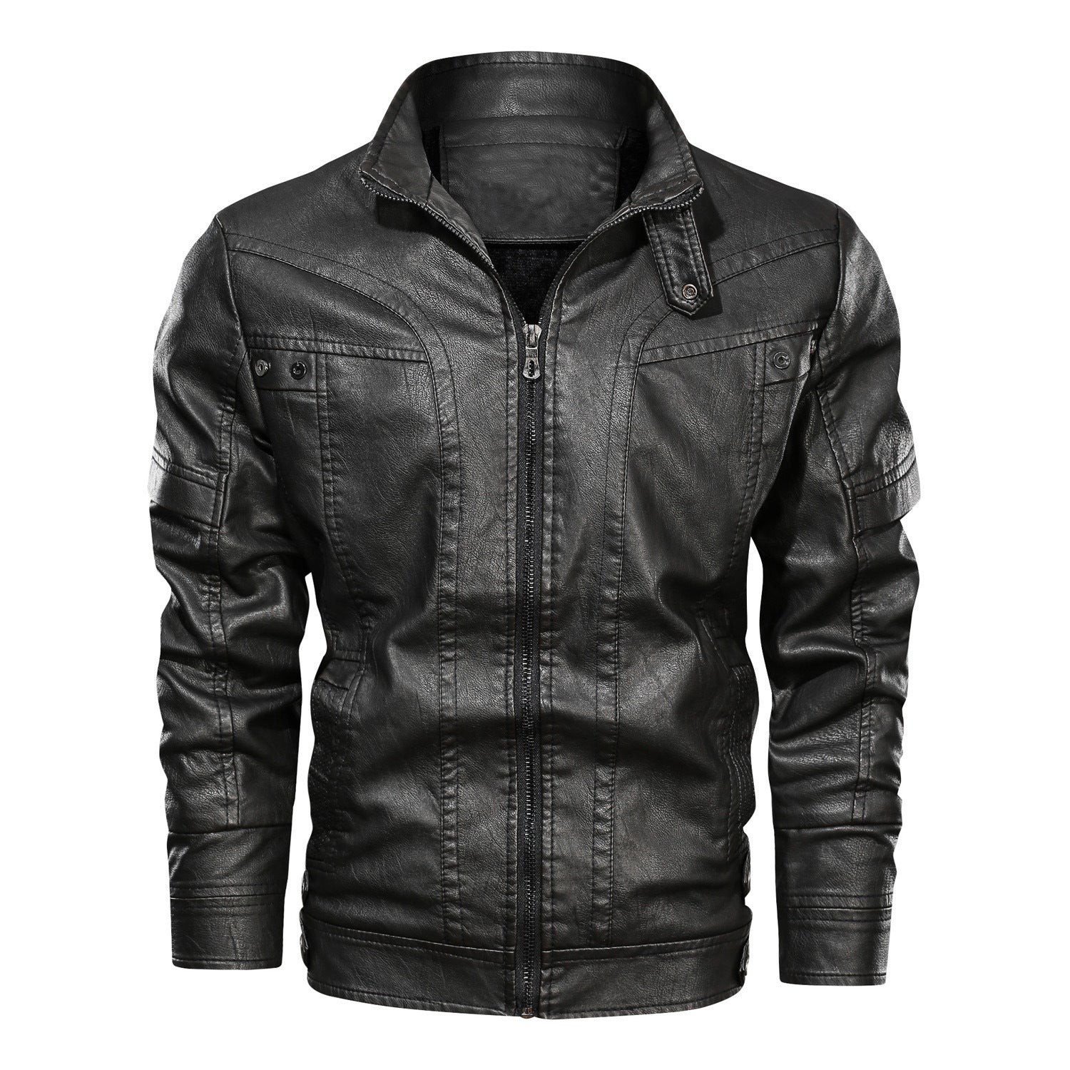 Herren Lederjacke Lässig Mit Taschen Modern Schnitt - BerlinGlamour