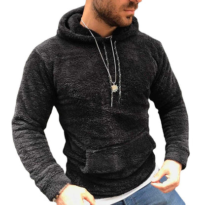 Herren Fleece-Pullover Kapuze Kängurutasche Warm