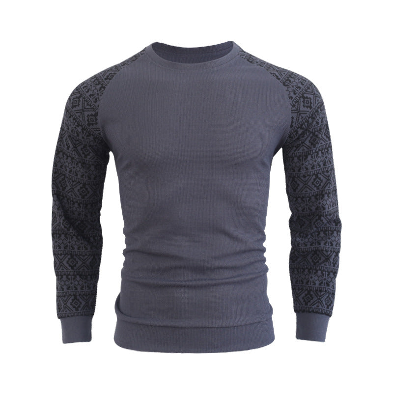Herren Pullover Langarm Modern Rundhals mit Muster