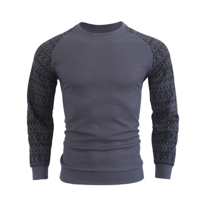 Herren Pullover Langarm Modern Rundhals mit Muster