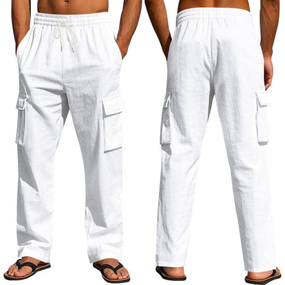 Herren Cargo-Hose Praktisch Mit Kordelzug und Seitentaschen