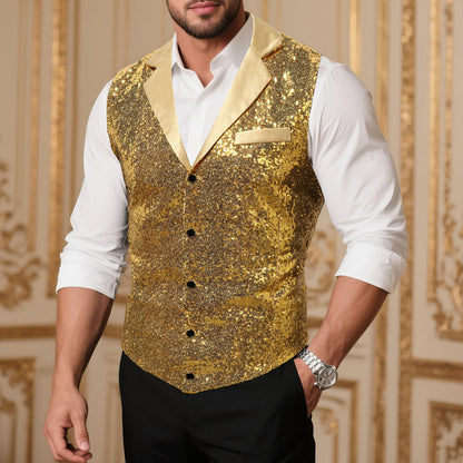 Glamour Herren Weste Pailletten Elegant - BerlinGlamour