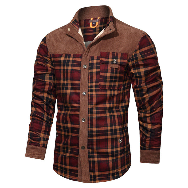Herren Flanellhemd Warm mit Druckdetails Elegant - BerlinGlamour