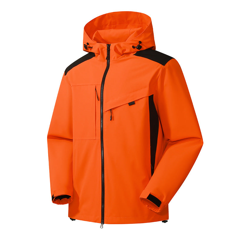 Herren Outdoor-Jacke Wasserdicht mit Kapuze und Reißverschlüssen