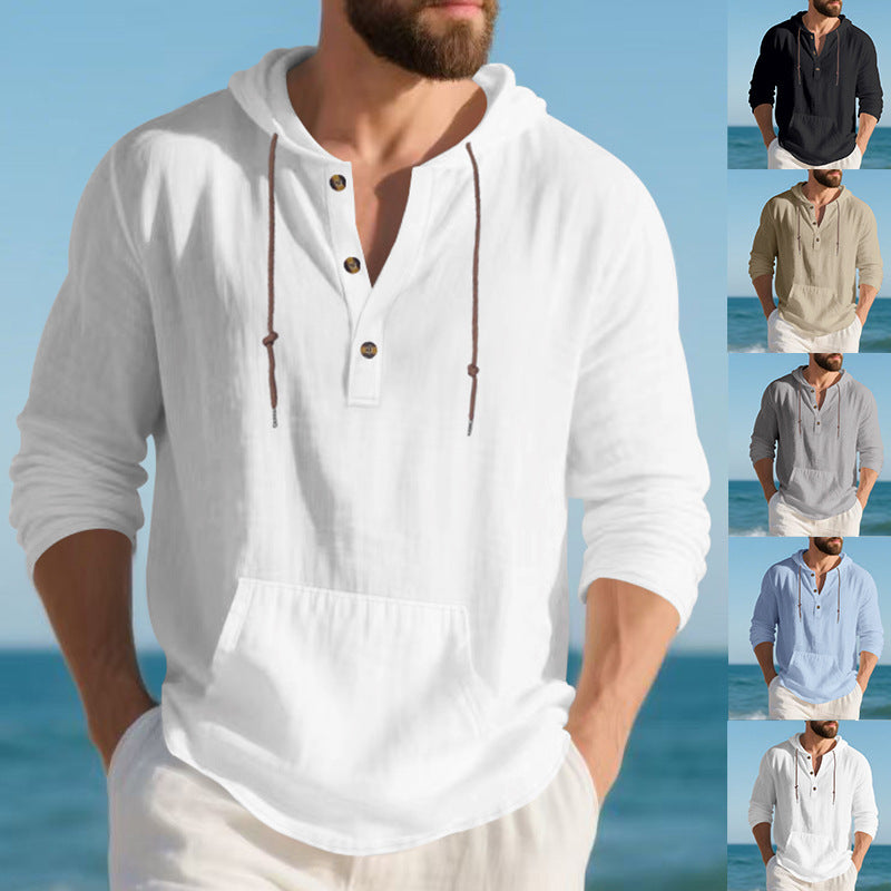 Herren Kapuzenpullover Lässig Mit Kängurutasche Schwarz - BerlinGlamour