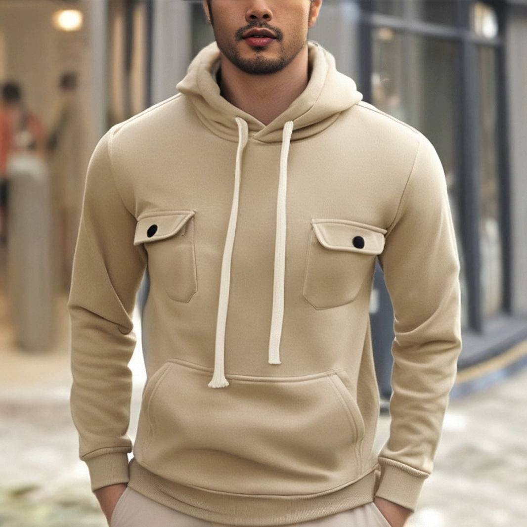 Herren Kapuzenpullover Modern mit Taschen Hochkragen