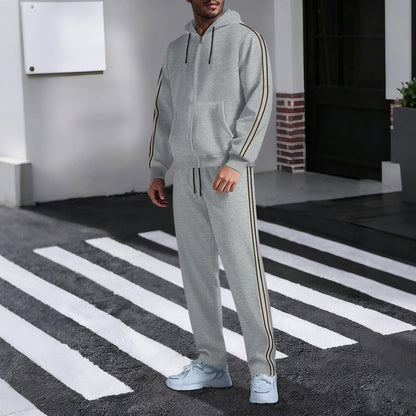 Herren Sportanzug Kapuze mit Streifen Modern