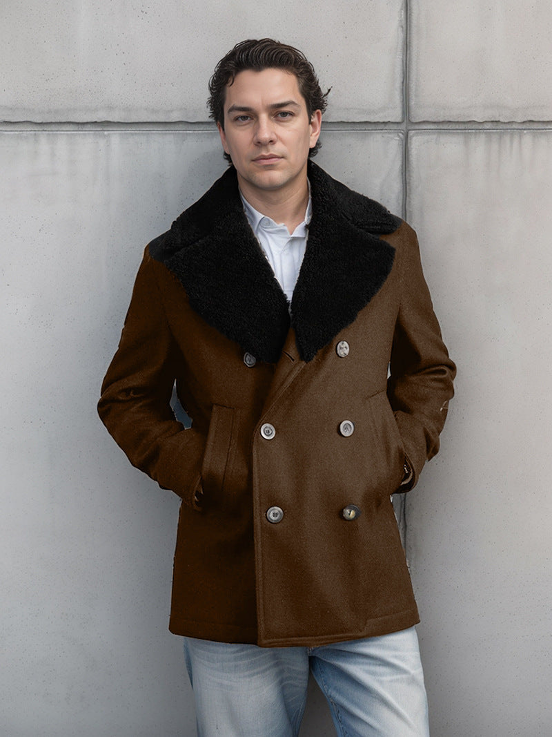 Herren Dufflejacke Modern mit Weichem Kragen und Taschen