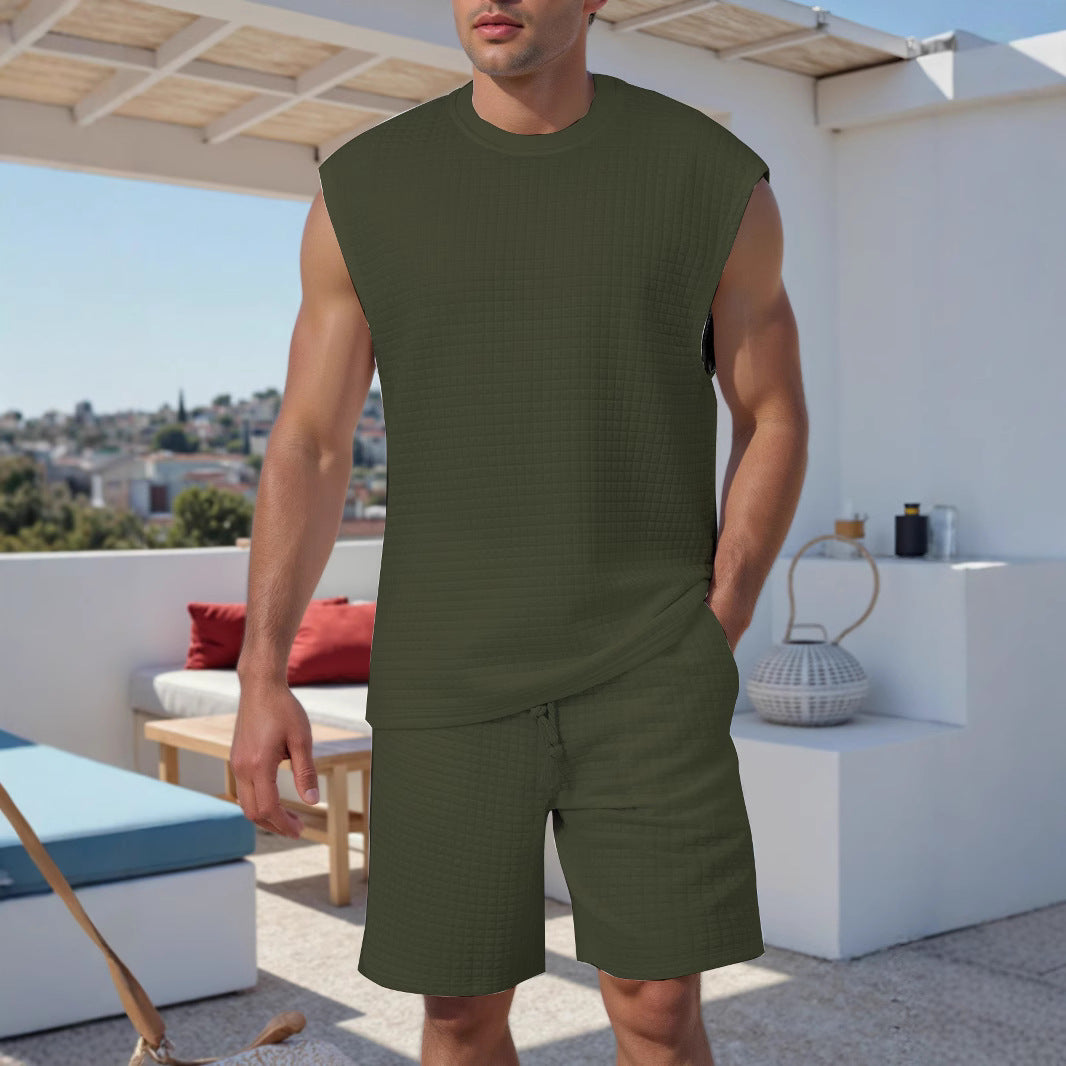 Herren Kurzarm Set Atmungsaktiv Sportlich Casual
