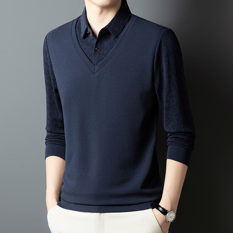 Herren Pullover V-Ausschnitt Strukturiert Eleganter Style