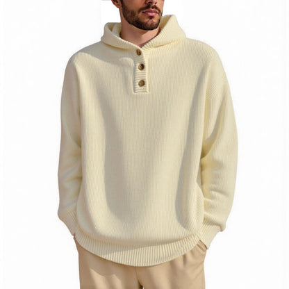 Herren Pullover Kapuze Strukturiert Zopfmuster Modern