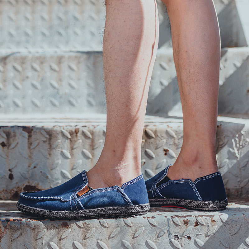 Damen Slip-On Schuhe Denim Blau Bequem