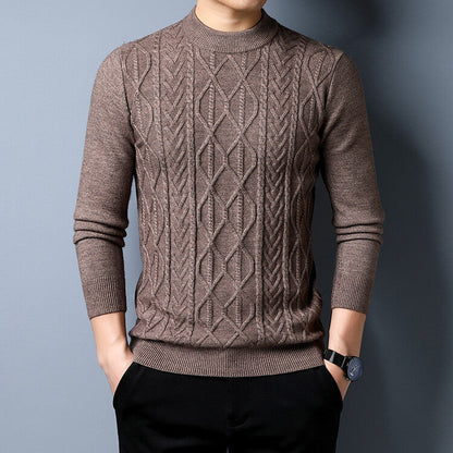 Herren Strickpullover mit Zopfmuster Grau Elegant