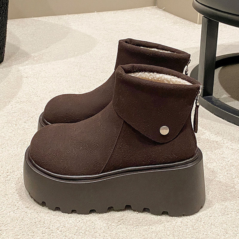 Damen Plateau-Stiefeletten Bequem Modisch Hochzeitsschuhe