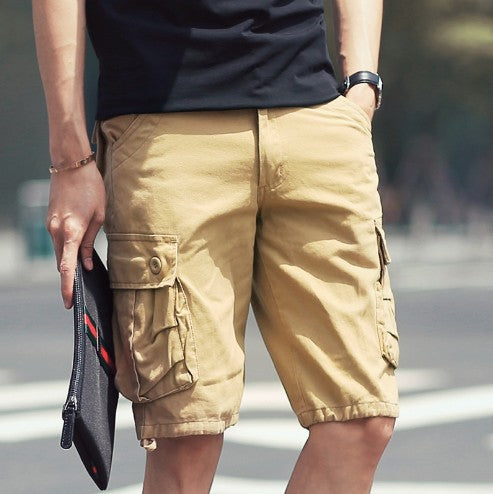 Herren Cargo Shorts Bequem Elastisch Vieltaschig