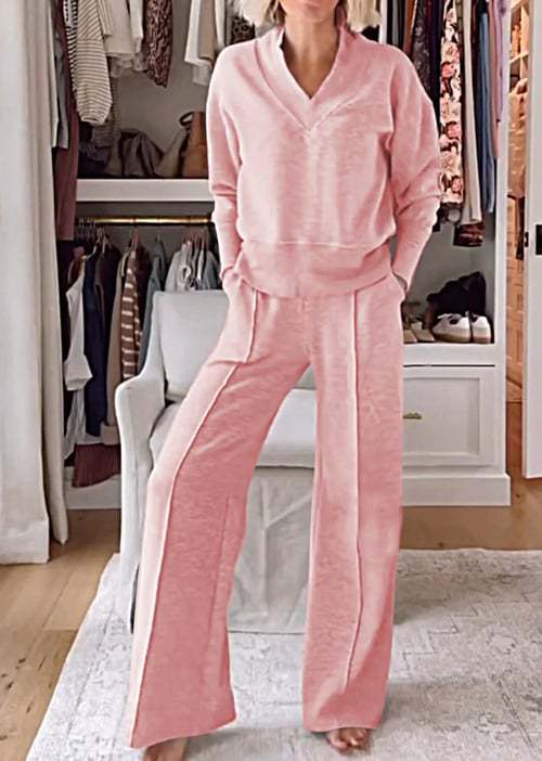 Damen Freizeit-Set Großzügig V-Ausschnitt Trendy