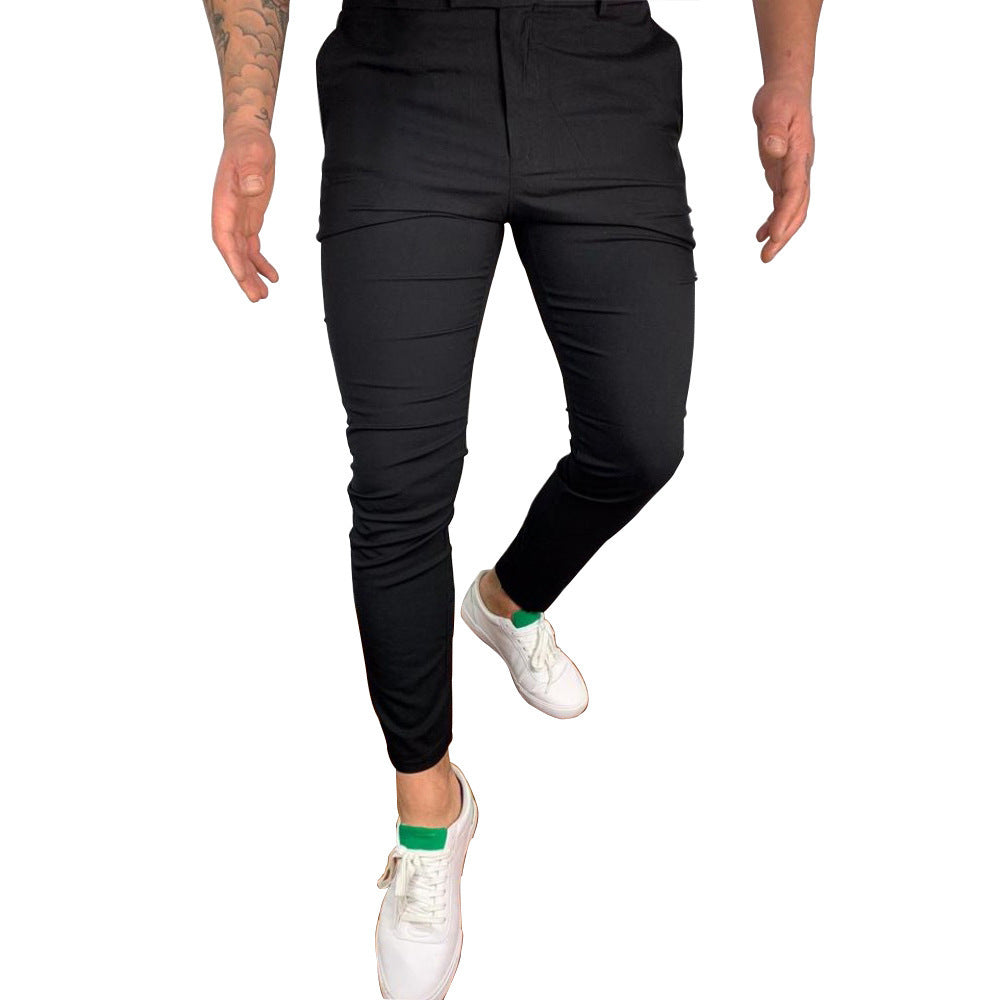 Herren Anzughose Slim Fit Elastisch Mit Taschen Modern