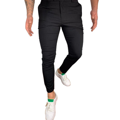 Herren Anzughose Slim Fit Elastisch Mit Taschen Modern