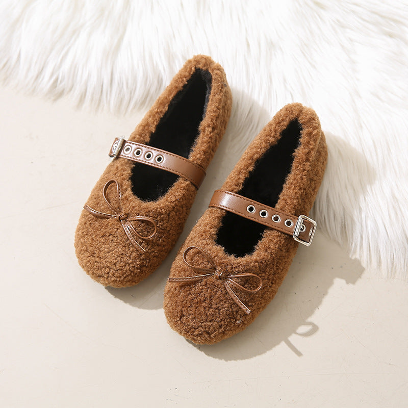 Damen Ballerinas Weich Bequem mit verstellbarem Riemen