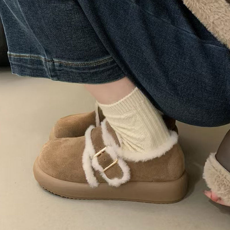 Damen Clogs Bequem Flauschig mit Verstellbarem Riemen - BerlinGlamour