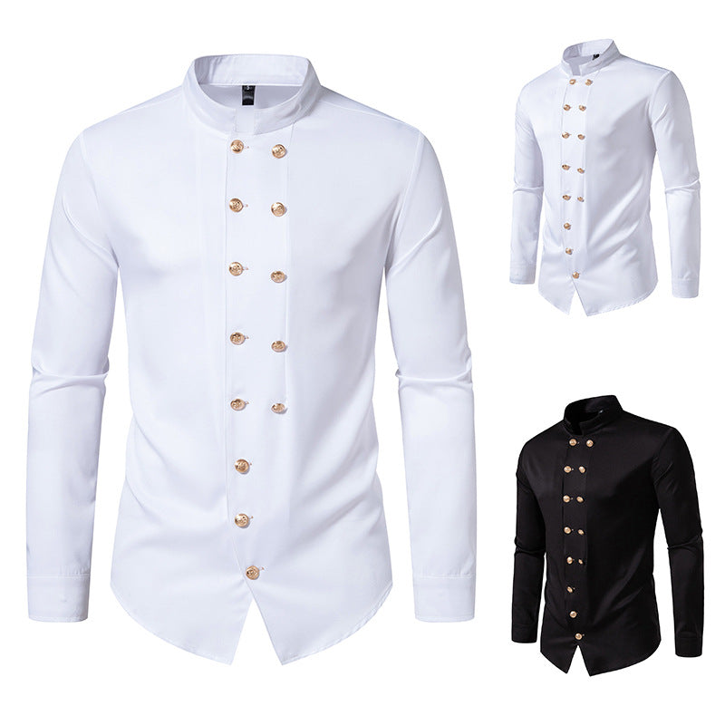 Herren Hemd Stehkragen Elegant dekorativ Berlin Style