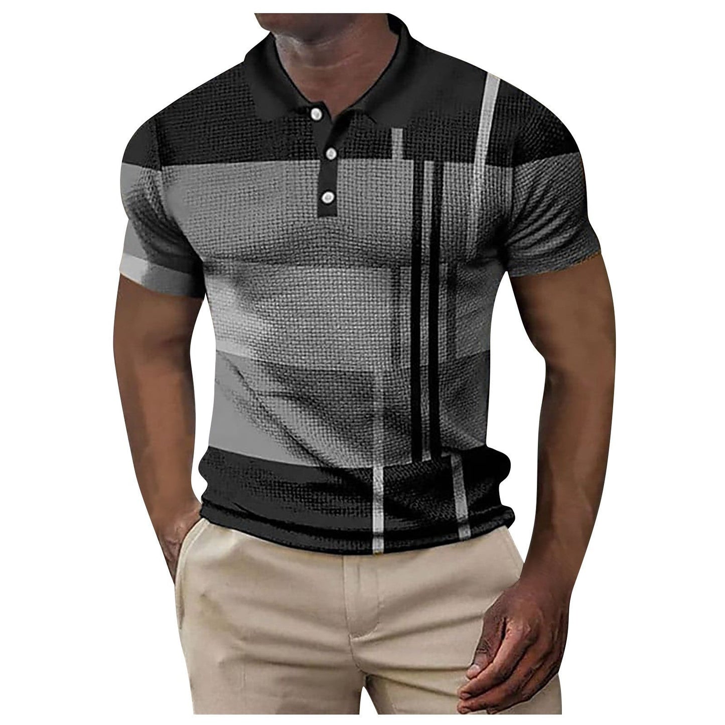 Herren Polohemd Kurzarm Modern Grafikmuster