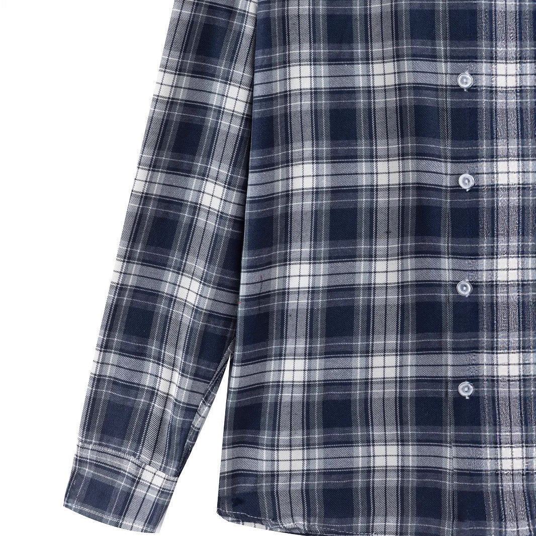 Herren Flanellhemd Lässig mit Brusttasche Grün Casual