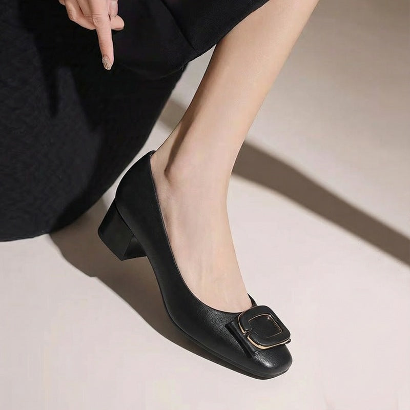 Damen Ballerinas Elegant Schnallen Detail Schuhe Modisch